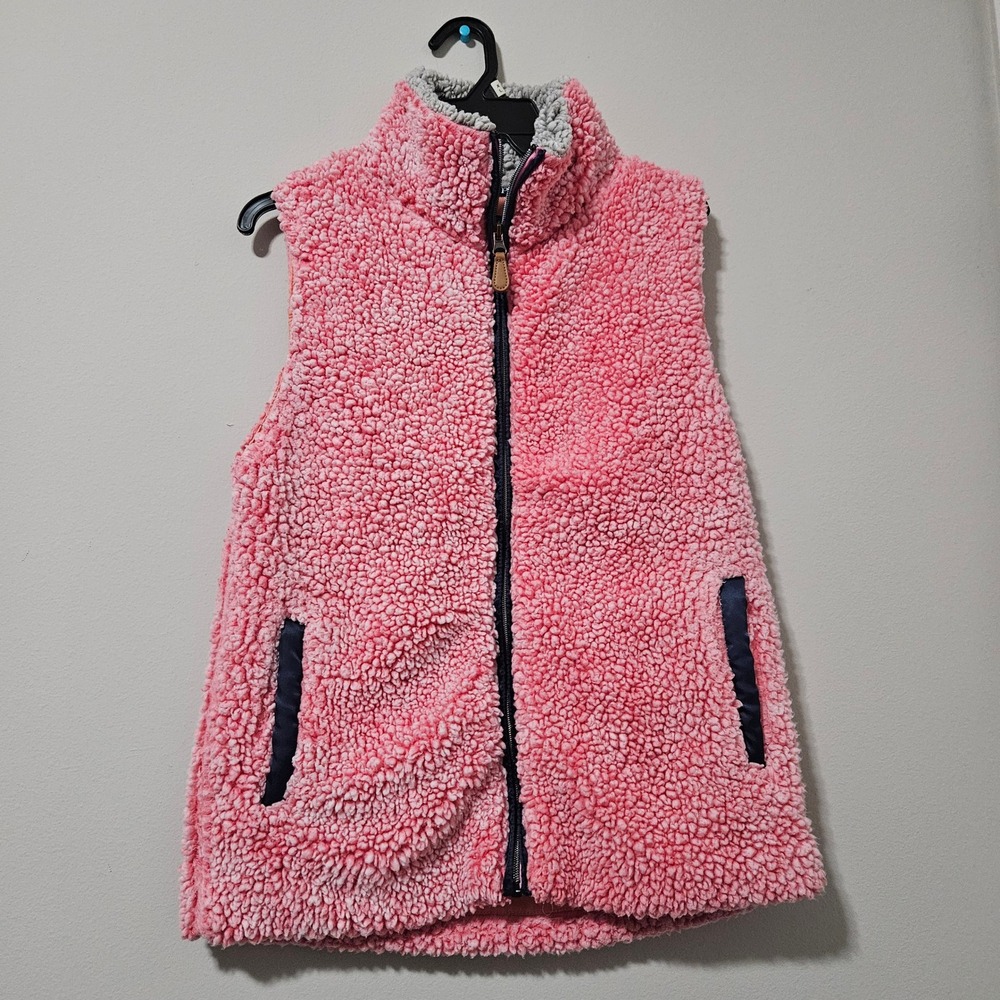 Simply Southern Womens Pink Sherpa Fleece Full Zip Vest Small Pockets Cozy Layer - Picture 1 of 4